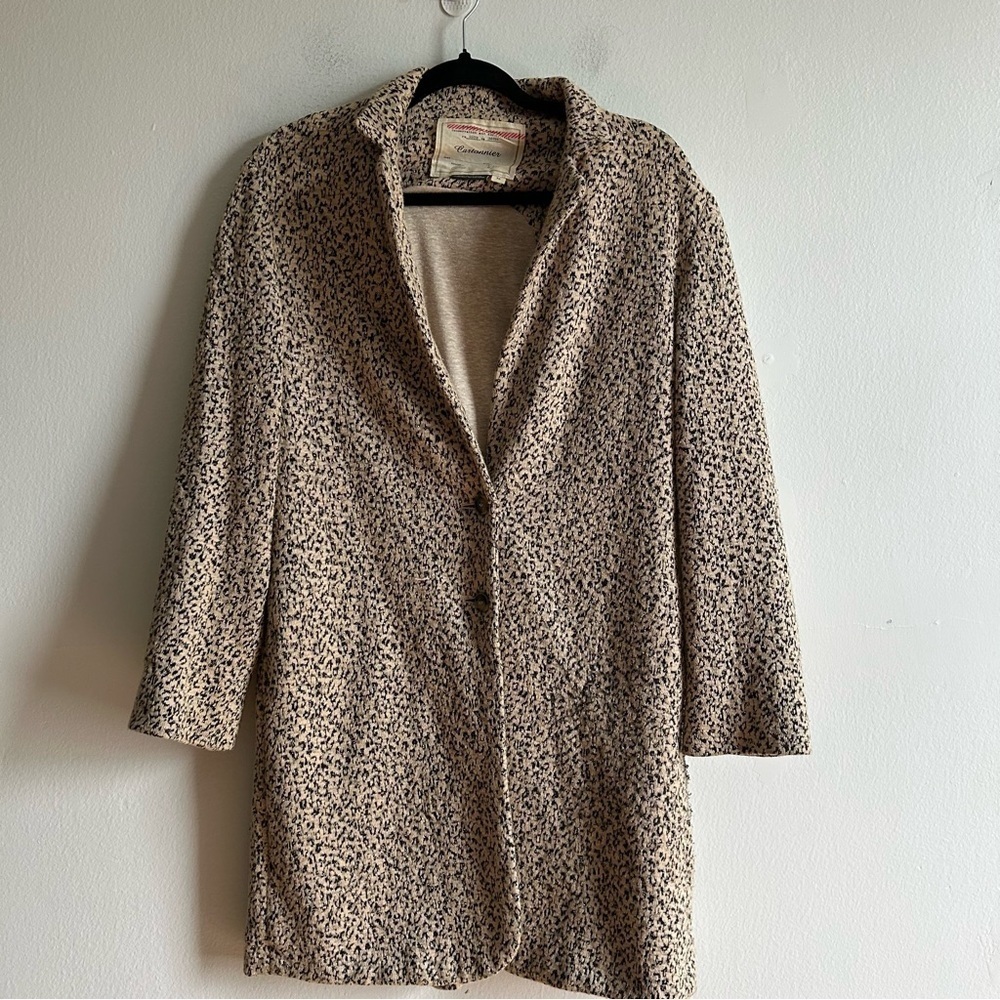 Anthropologie Cartonnier Sz XS Leopard Metallic Relaxed Coat - Picture 2 of 13